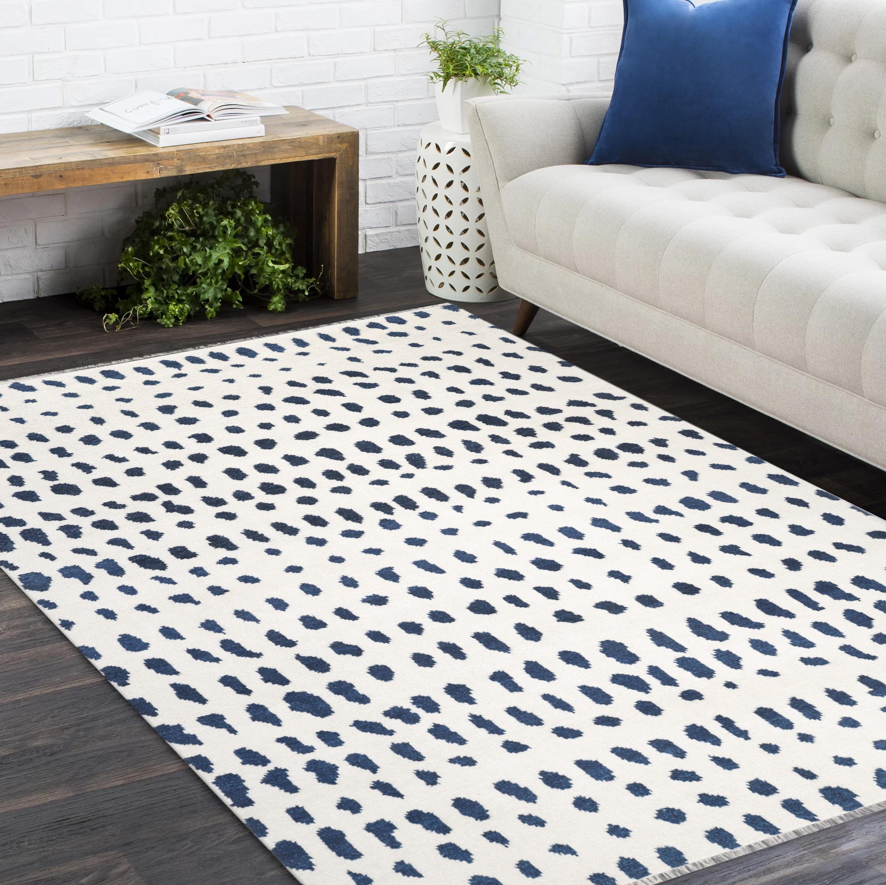 Alfombra azul de animales Bohemia Hand Made 3' 0