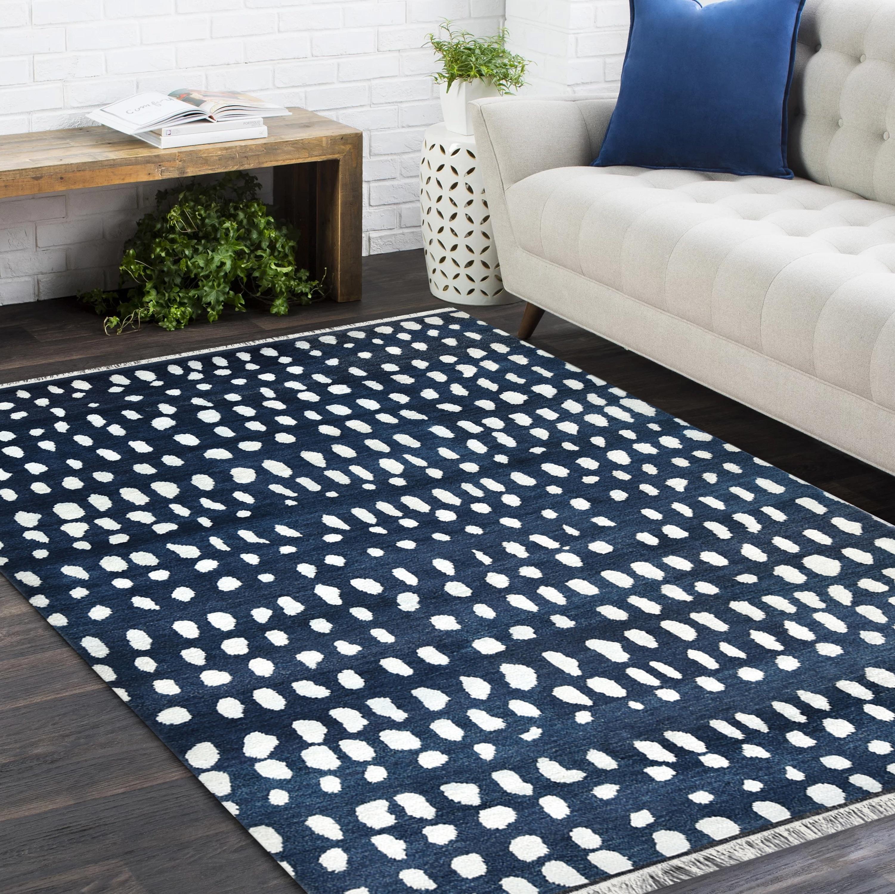 Bohemian Animal Hand Made Blue Area Rug 9' 0