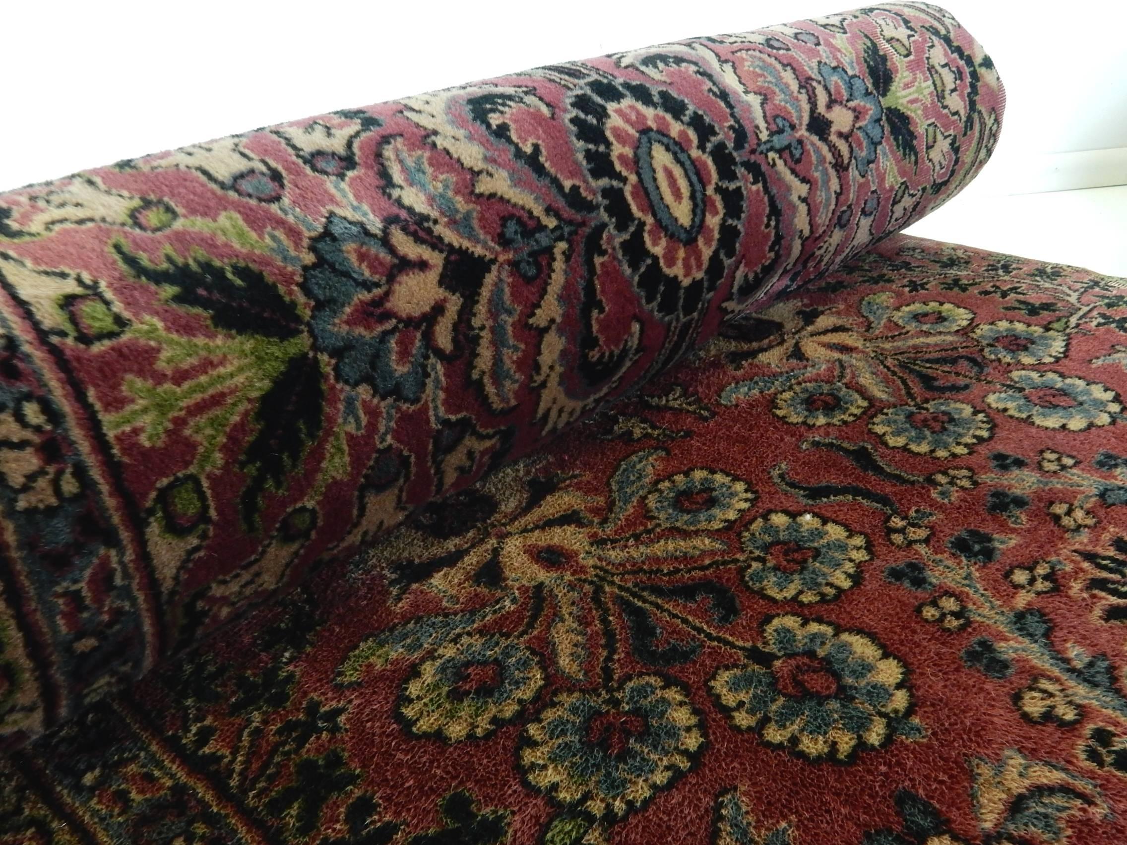 20th Century Bohemian Persian Rug Upholstered Day Bed Cushions with Bolsters