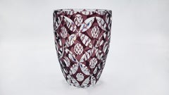 Bohemian Art Deco carved glass vase