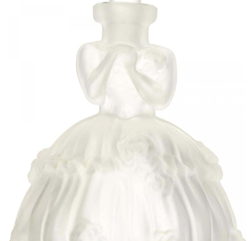 Dépoli Flacon de parfum figuratif en verre dépoli de style Bohème Art Déco en vente