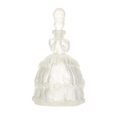Bohemian Art Deco Frosted Glass Figural Perfume Bottle