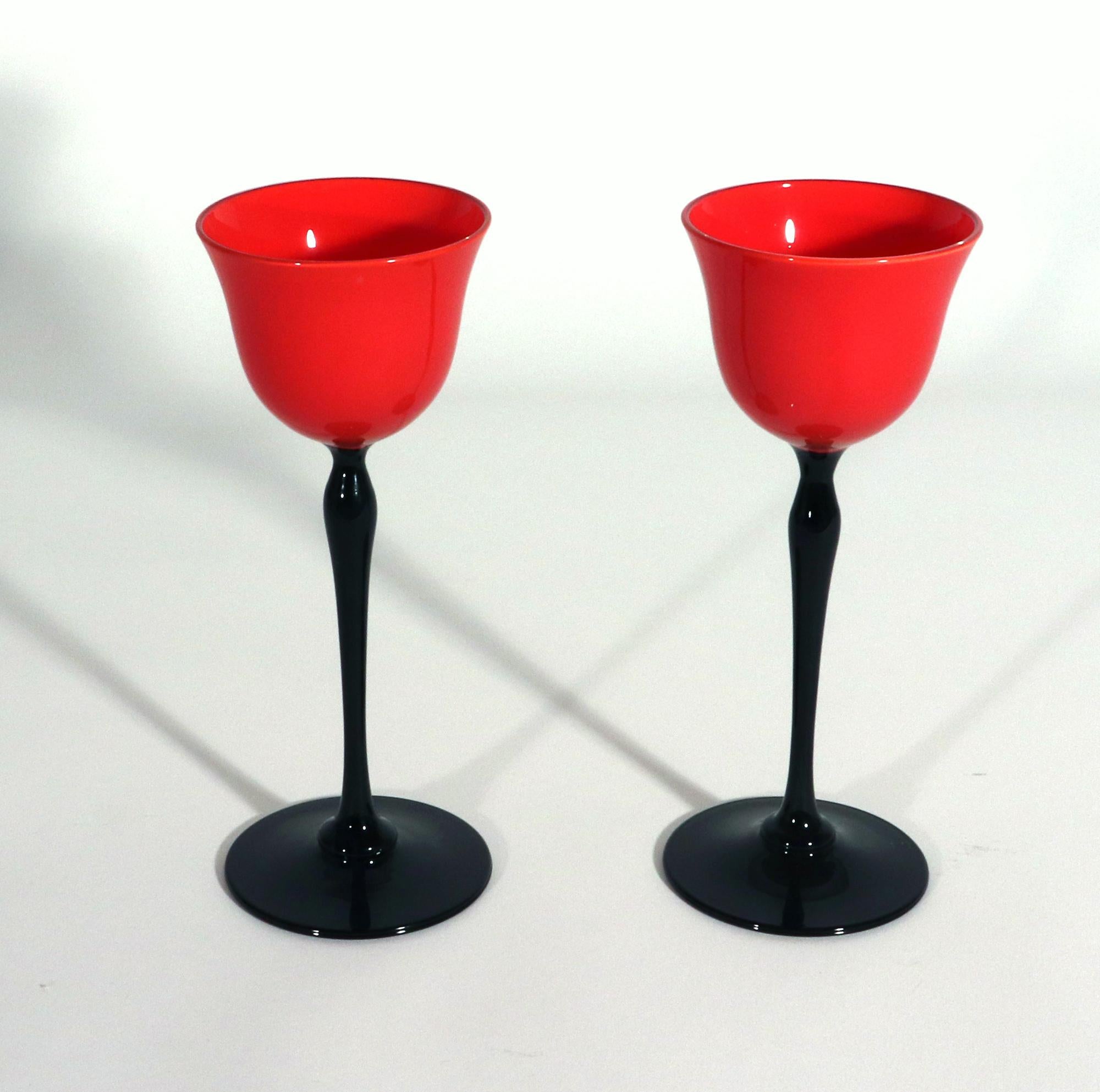 Bohemian Art Deco Tango Set of Six Glasses For Sale 4