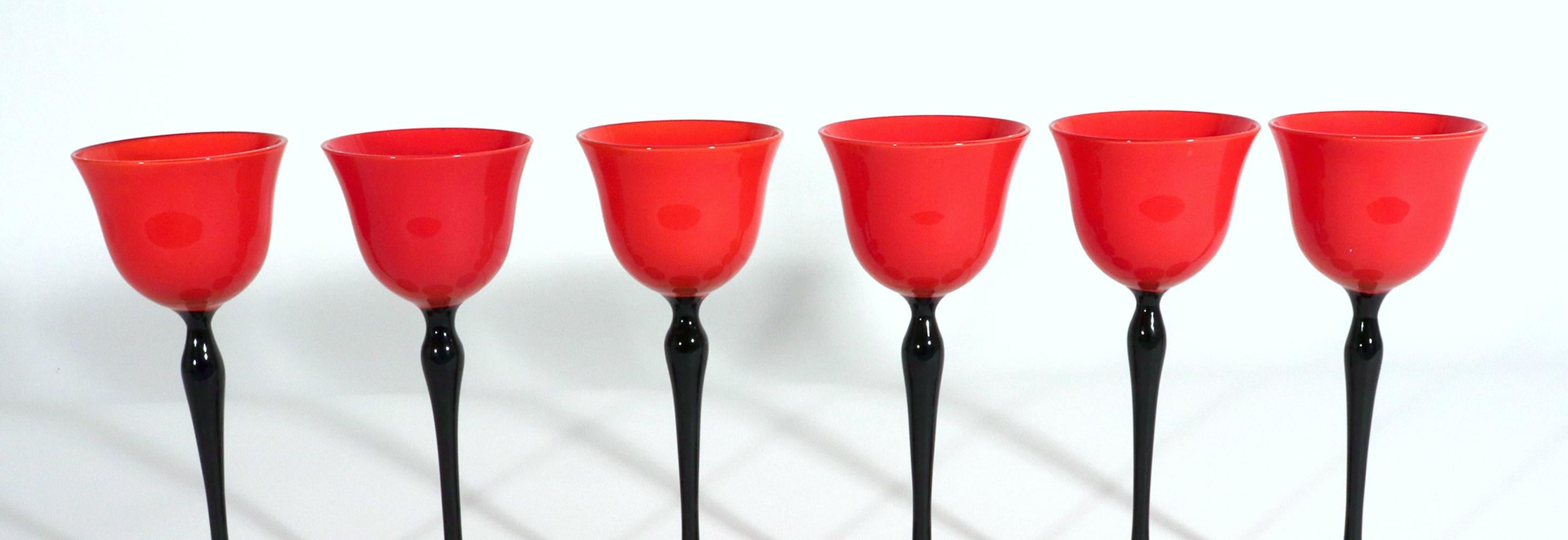 Bohemian Art Deco Tango Set of Six Glasses For Sale 5