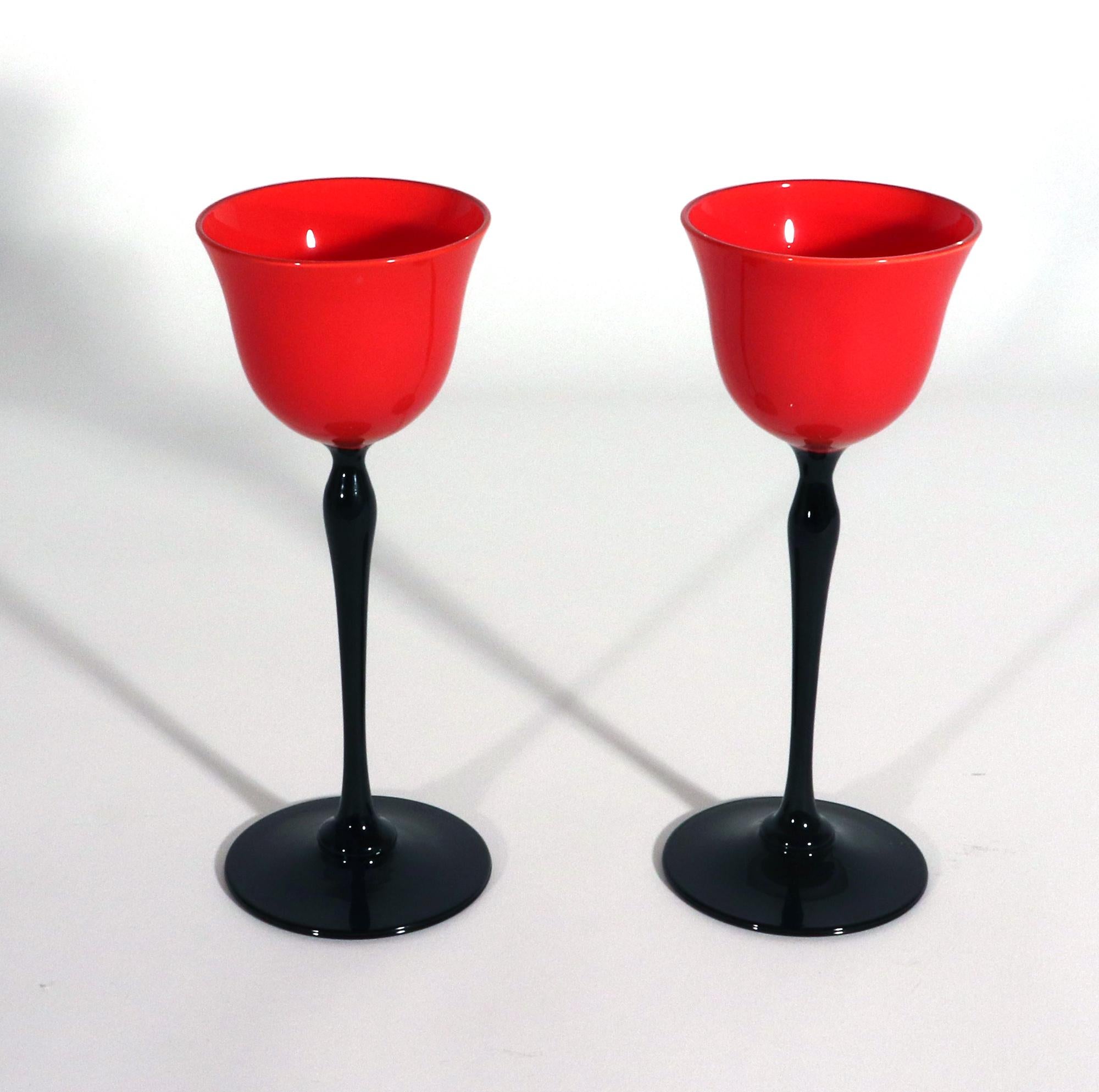 Bohemian Art Deco Tango Set of Six Glasses In Good Condition For Sale In Downingtown, PA