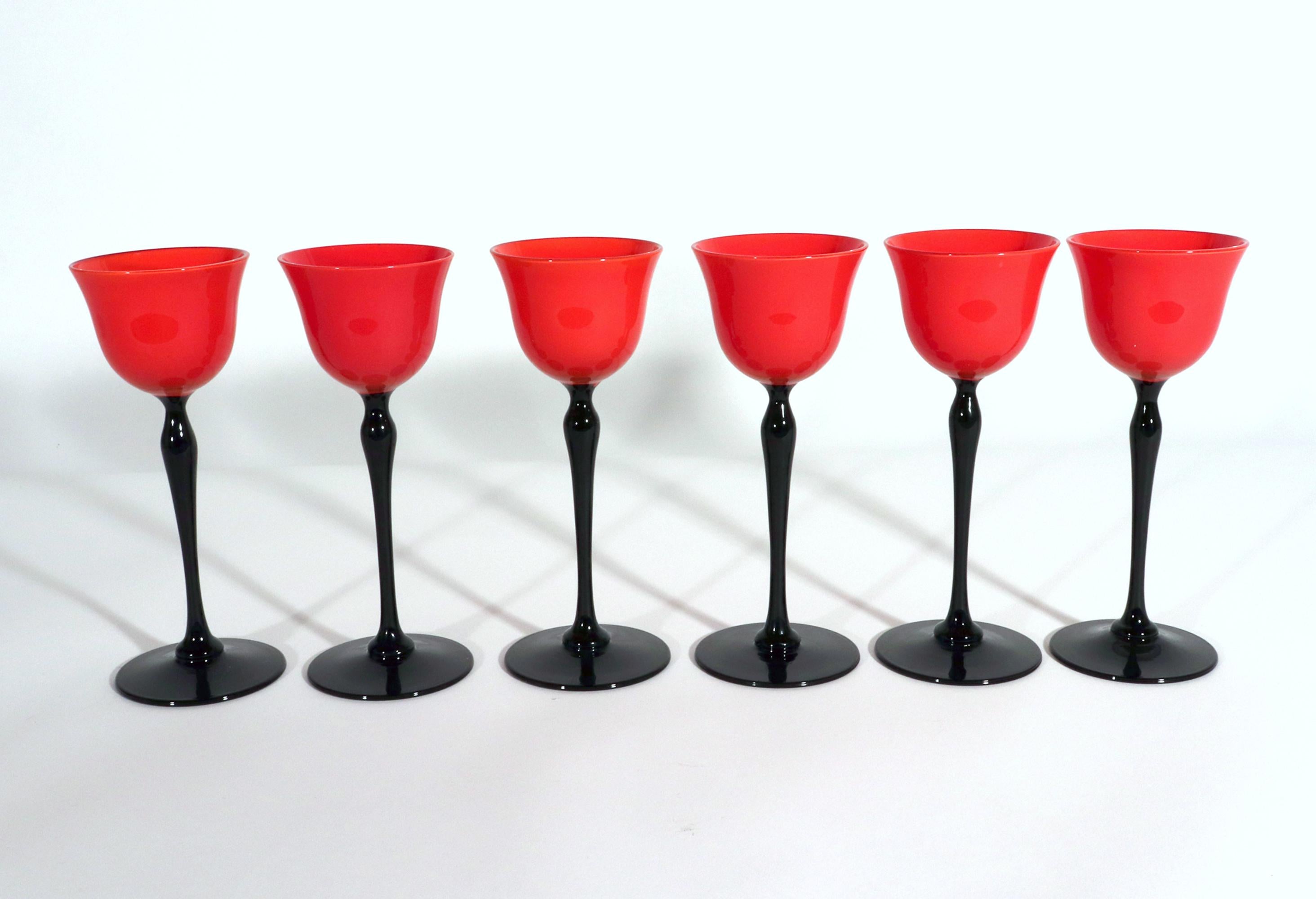 Bohemian Art Deco Tango Set of Six Glasses For Sale 2