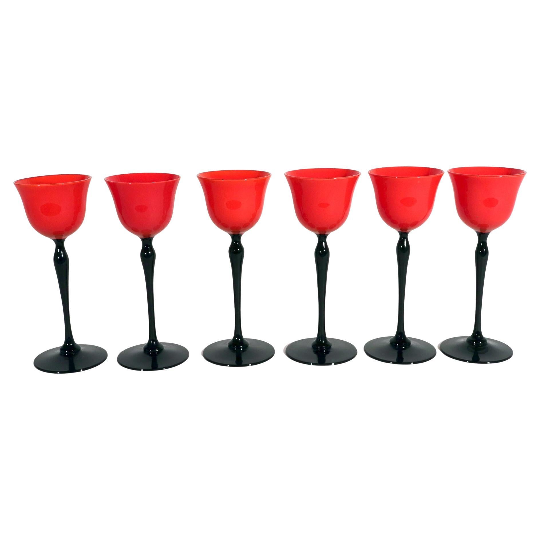 Juego de seis vasos Bohemian Art Deco Tango