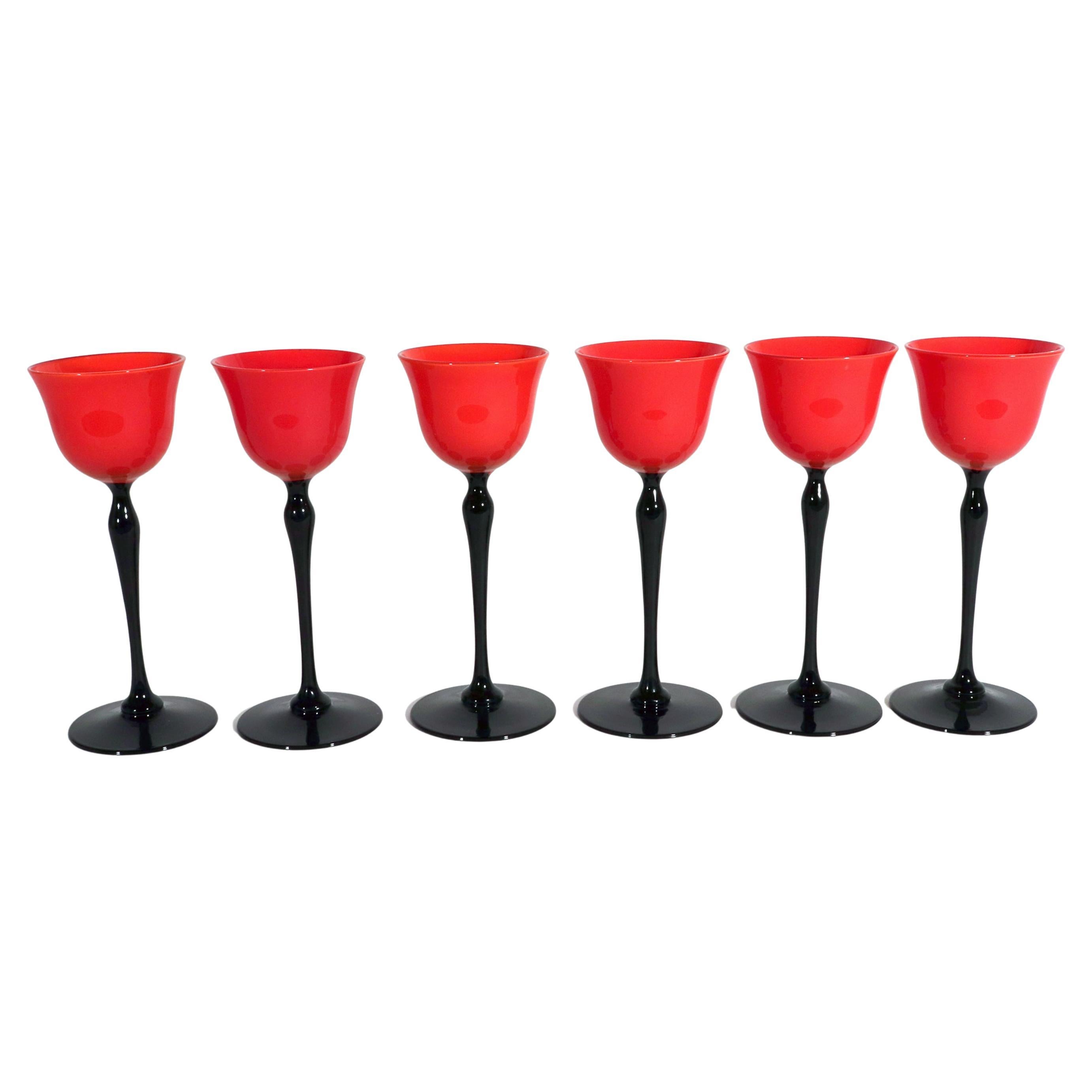 Bohemian Art Deco Tango Set of Six Glasses For Sale