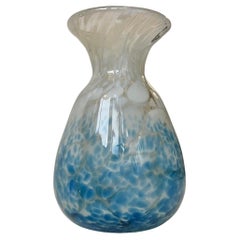 Vintage Bohemian Art Deco Vase in Blue Spatter Glass, Antonin Rükl & Sons, 1930s