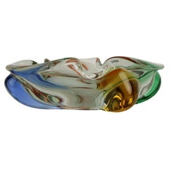 Vintage Bohemian Art Glass Ashtray by Josef Hospodka, 1960's