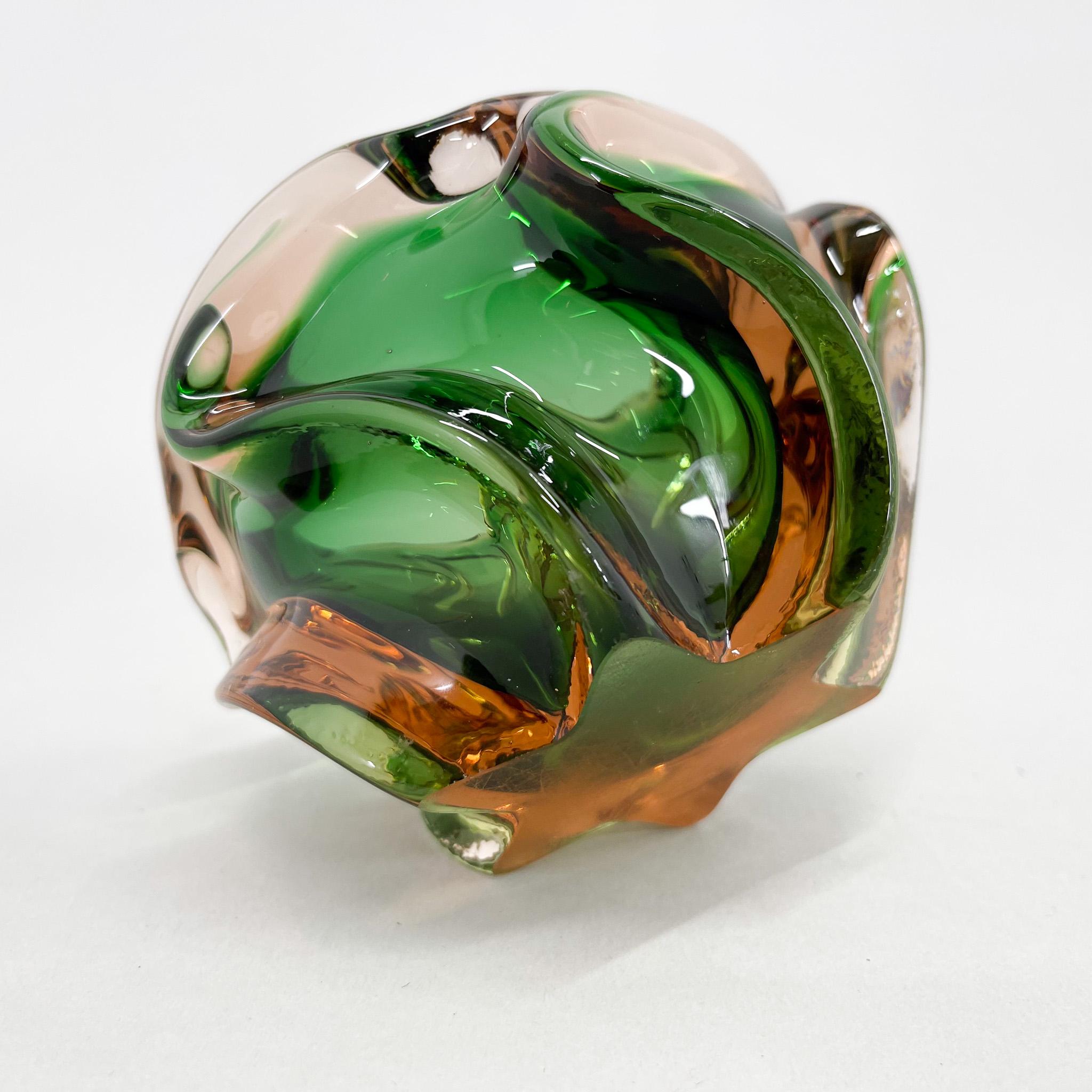20th Century Bohemian Art Glass Bowl/Ashtray by Josef Hospodka, 1960's For Sale