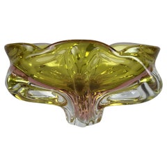 Bohemian Art Glass Bowl/Ashtray by Josef Hospodka, 1960's