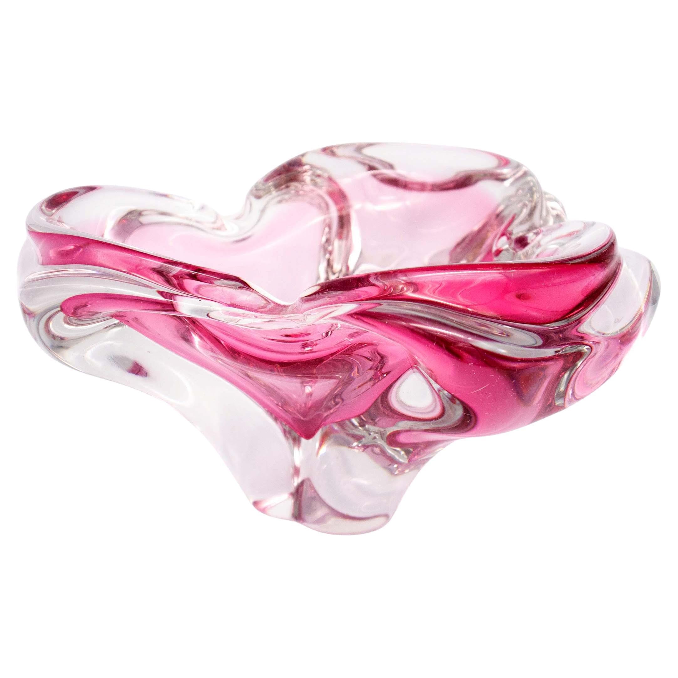 Bohemian Art Glass Bowl by Josef Hospodka for Chribska Glassworks, 1960s