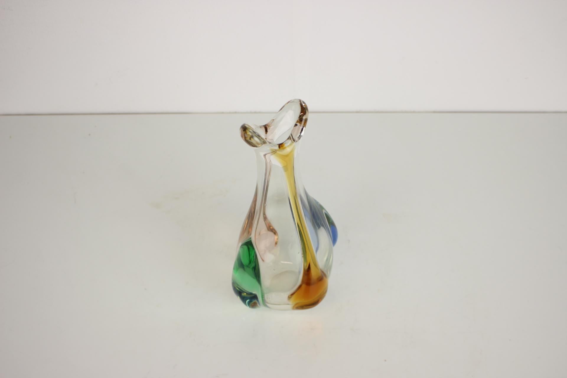 Mid-Century Modern Bohemian Art Glass Vase by Josef Hospodka, 1960's For Sale