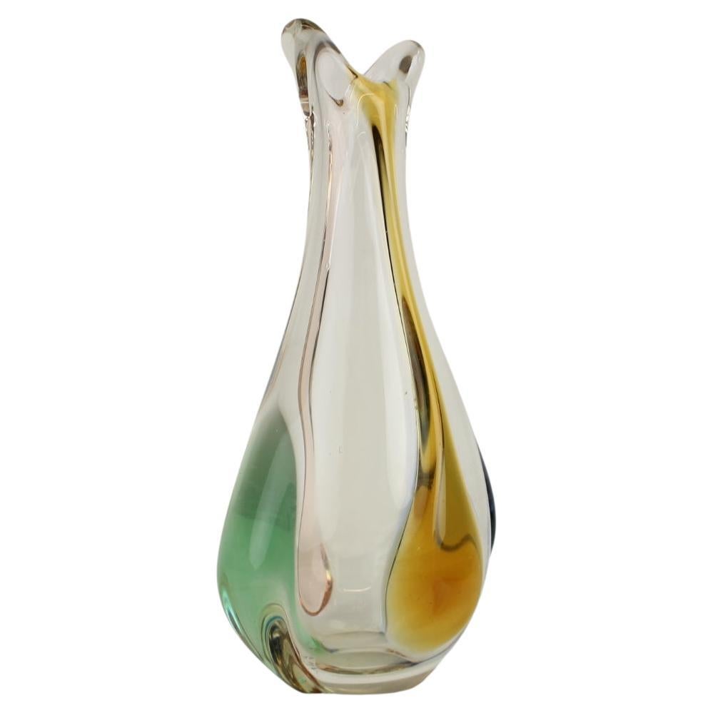 Vaso in vetro artistico boemo di Josef Hospodka, anni '60