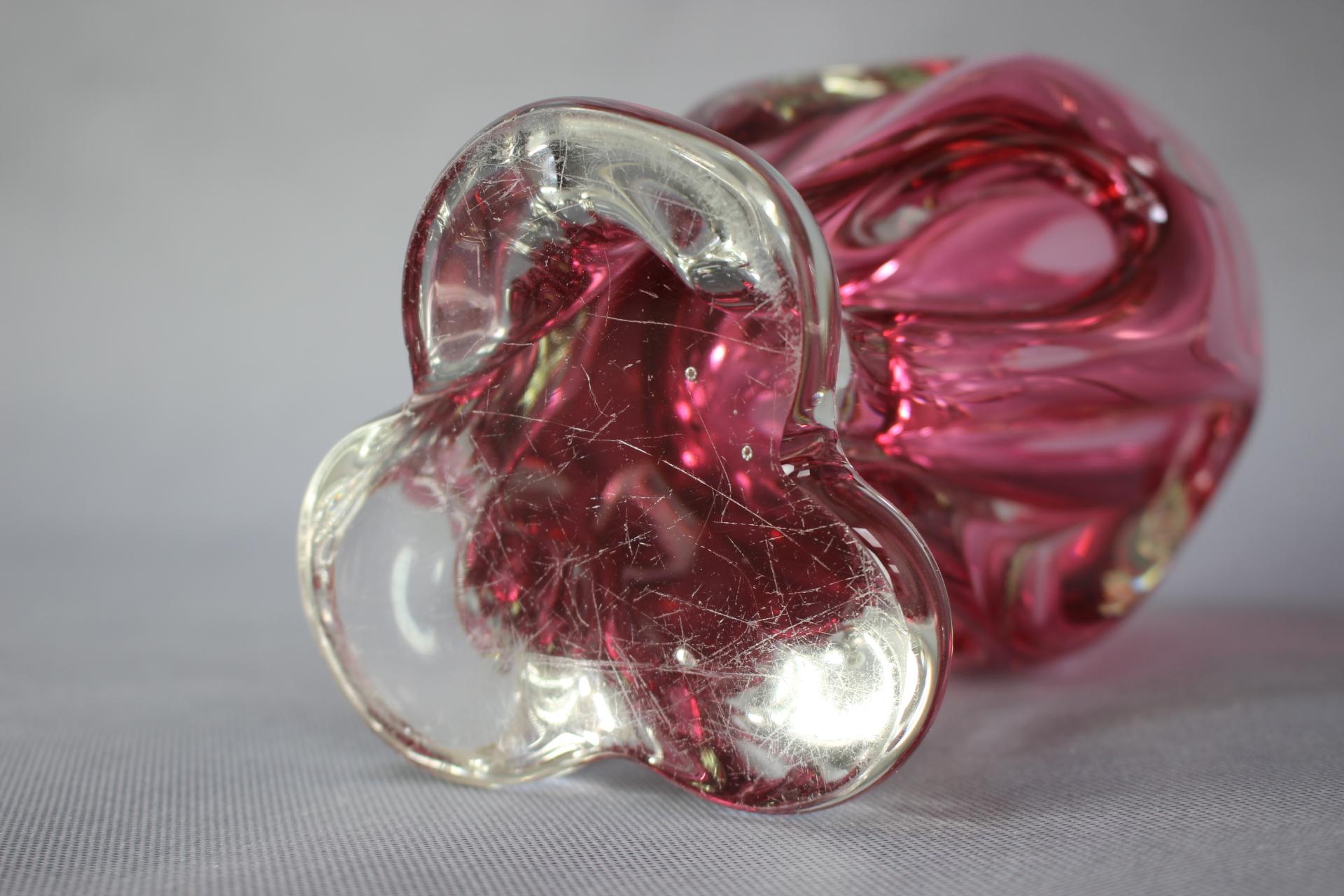Vase en verre d'art bohème de Josef Hospodka, Tchécoslovaquie, années 1960 en vente 1
