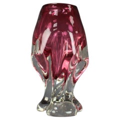 Jarrón de cristal de Bohemia de Josef Hospodka, Checoslovaquia, años 60