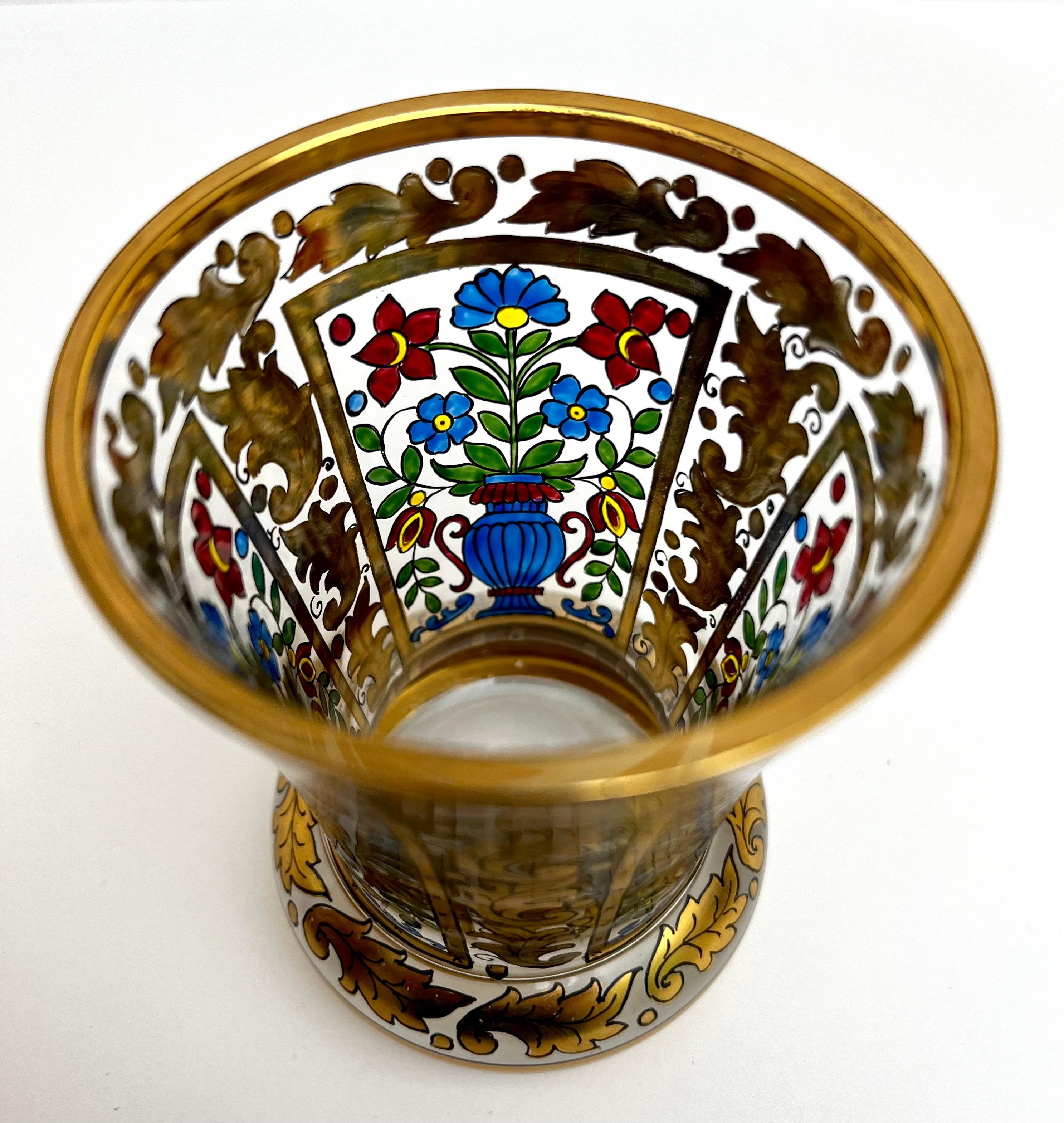 Bohemian Art Nouveau Glass Beakers or Vases by Julius Mulhaus  2