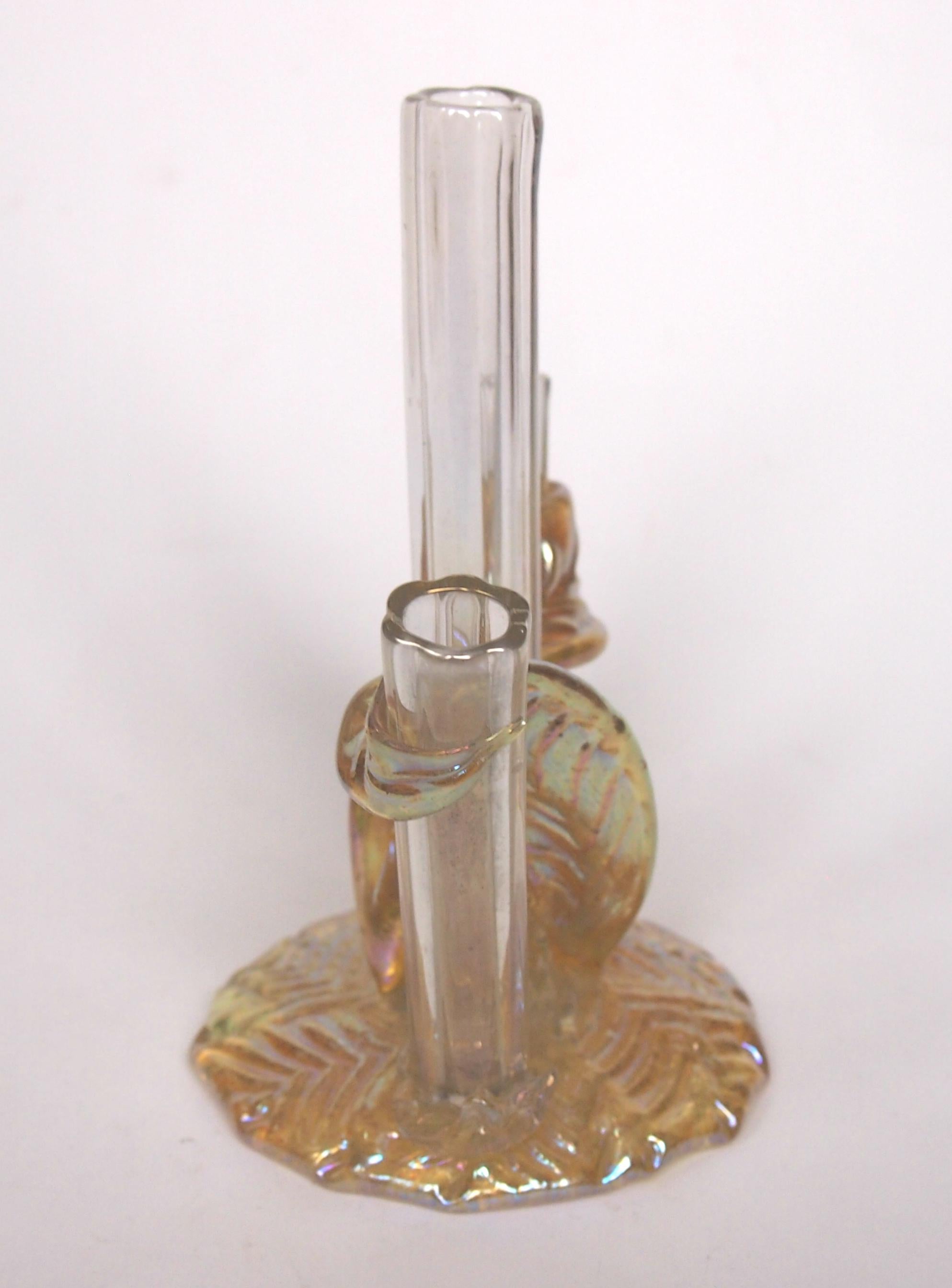 Bohemian Art Nouveau Loetz Glass Stick Vase Made for Max Emanuel in 1910 In Good Condition For Sale In Worcester Park, GB