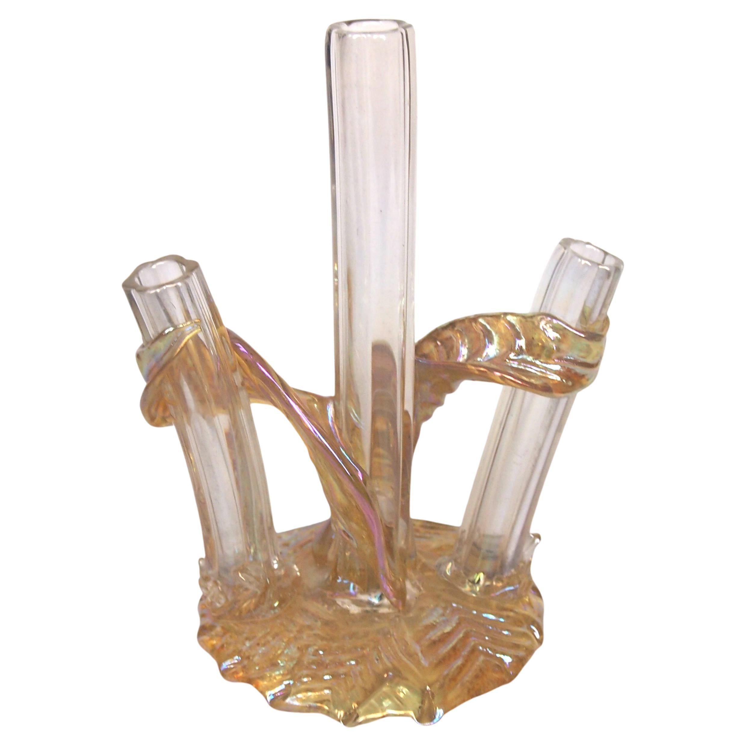 Bohemian Art Nouveau Loetz Glass Stick Vase Made for Max Emanuel in 1910 For Sale