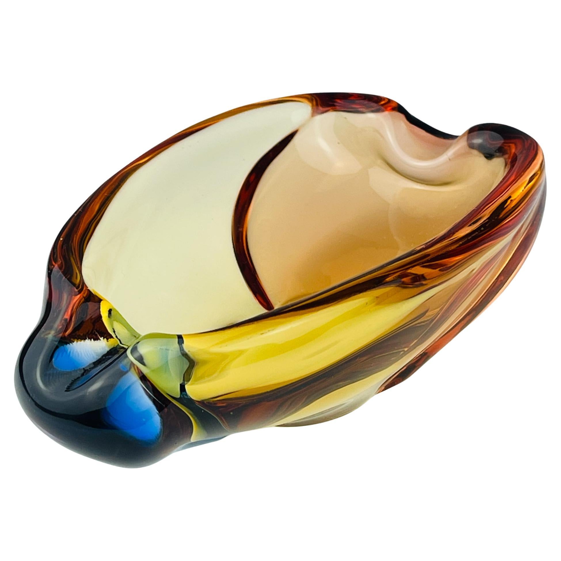 Bohemian ashtray Romana by Hana Machovska for Mstisov Glassworks, Czech, 1960s