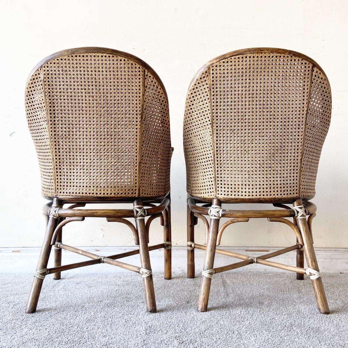 Sillones Bohemios de Bambú y Caña by McGuire - Set de 4 en Bueno estado para la venta en Delray Beach, FL