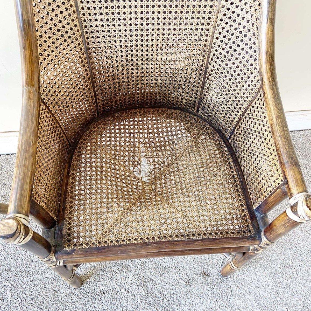 Sillones Bohemios de Bambú y Caña by McGuire - Set de 4 en venta 1