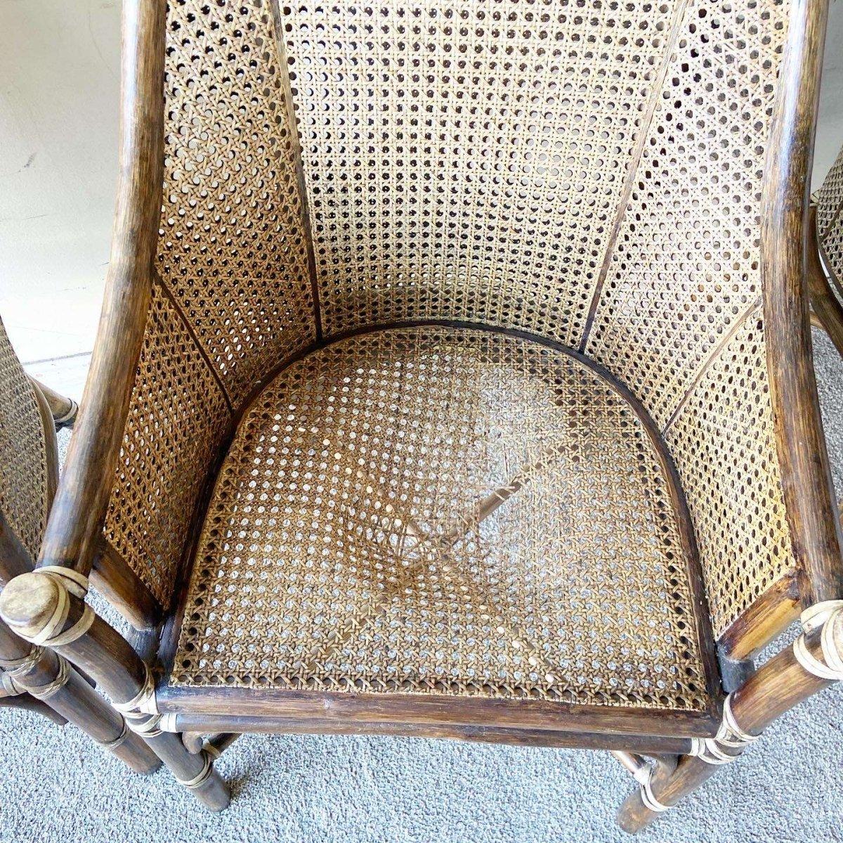 Sillones Bohemios de Bambú y Caña by McGuire - Set de 4 en venta 2