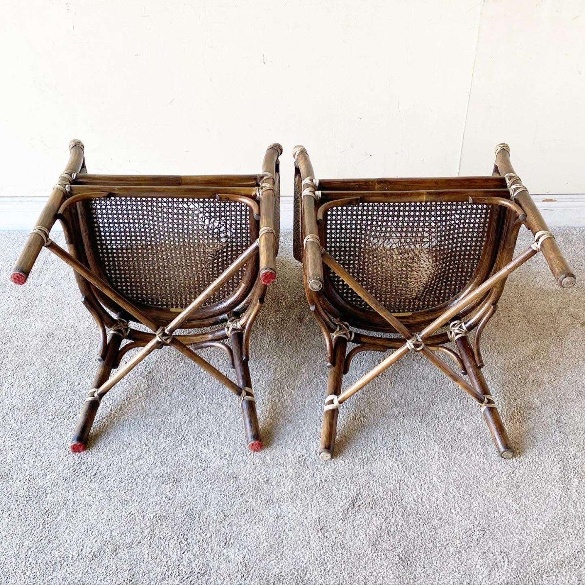 Sillones Bohemios de Bambú y Caña by McGuire - Set de 4 en venta 3