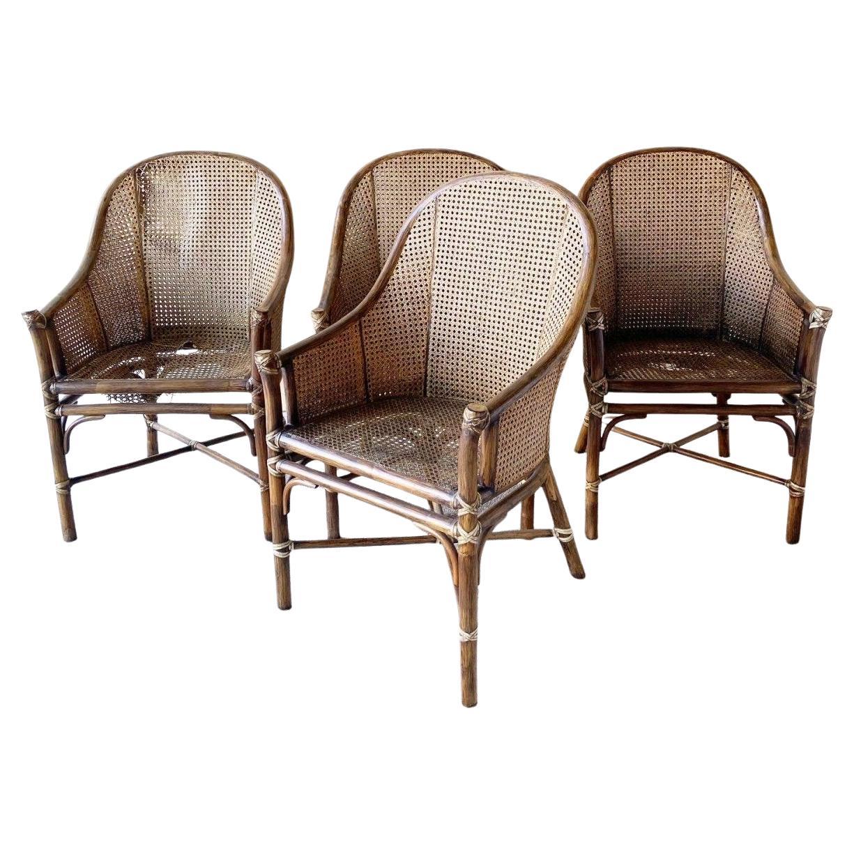 Poltroncine di bambù e canna di McGuire - Set di 4