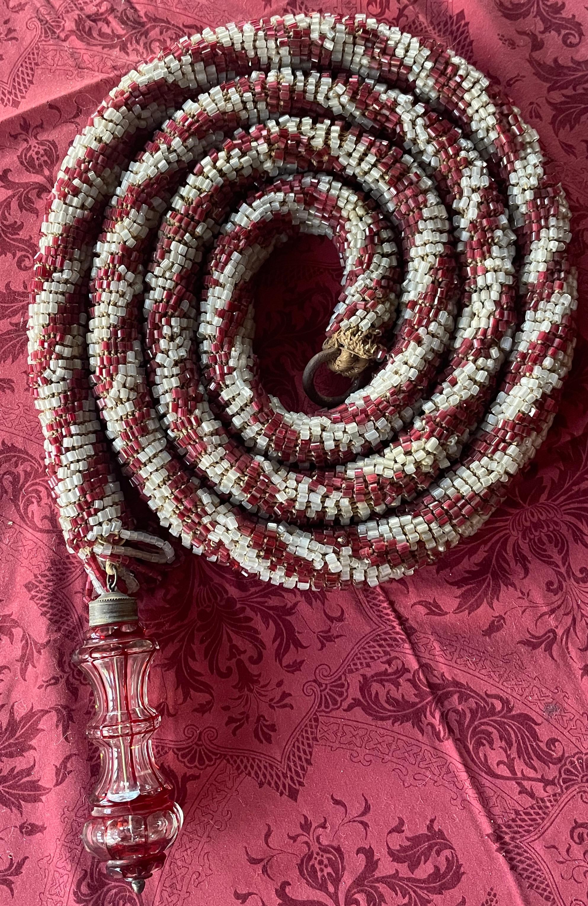 Bohemian Beaded Bell Pull In Good Condition For Sale In New York, NY