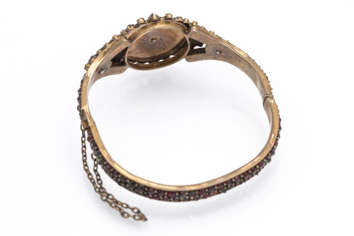 Bohemian bracelet with garnets, late 19th century. In Good Condition For Sale In Chorzów, PL