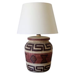 Bohemian Ceramic Table Lamp, Southwestern Design, United States, 1970