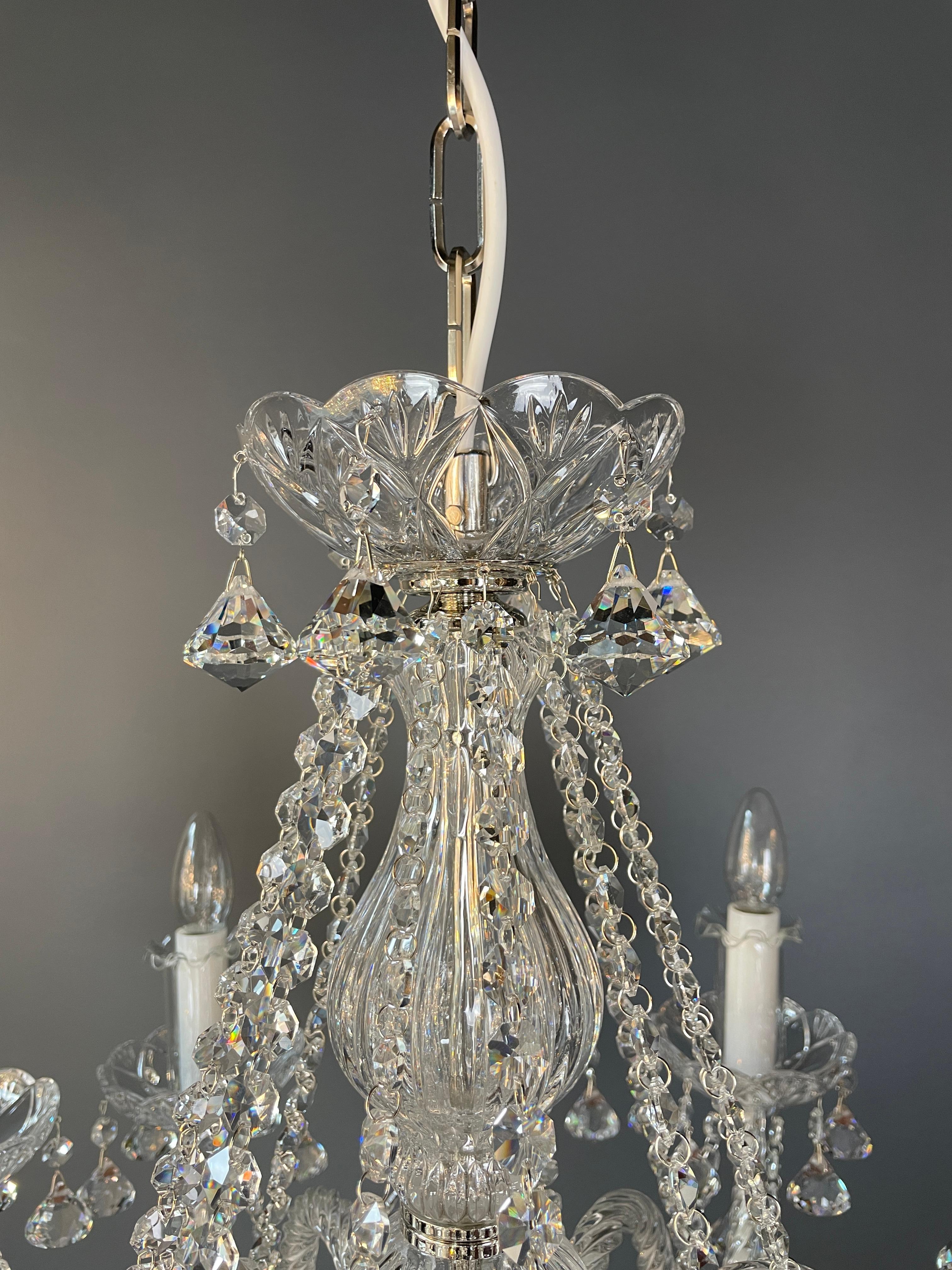 Bohemian Chandelier Art Nouveau Sparkling Crystals For Sale 4