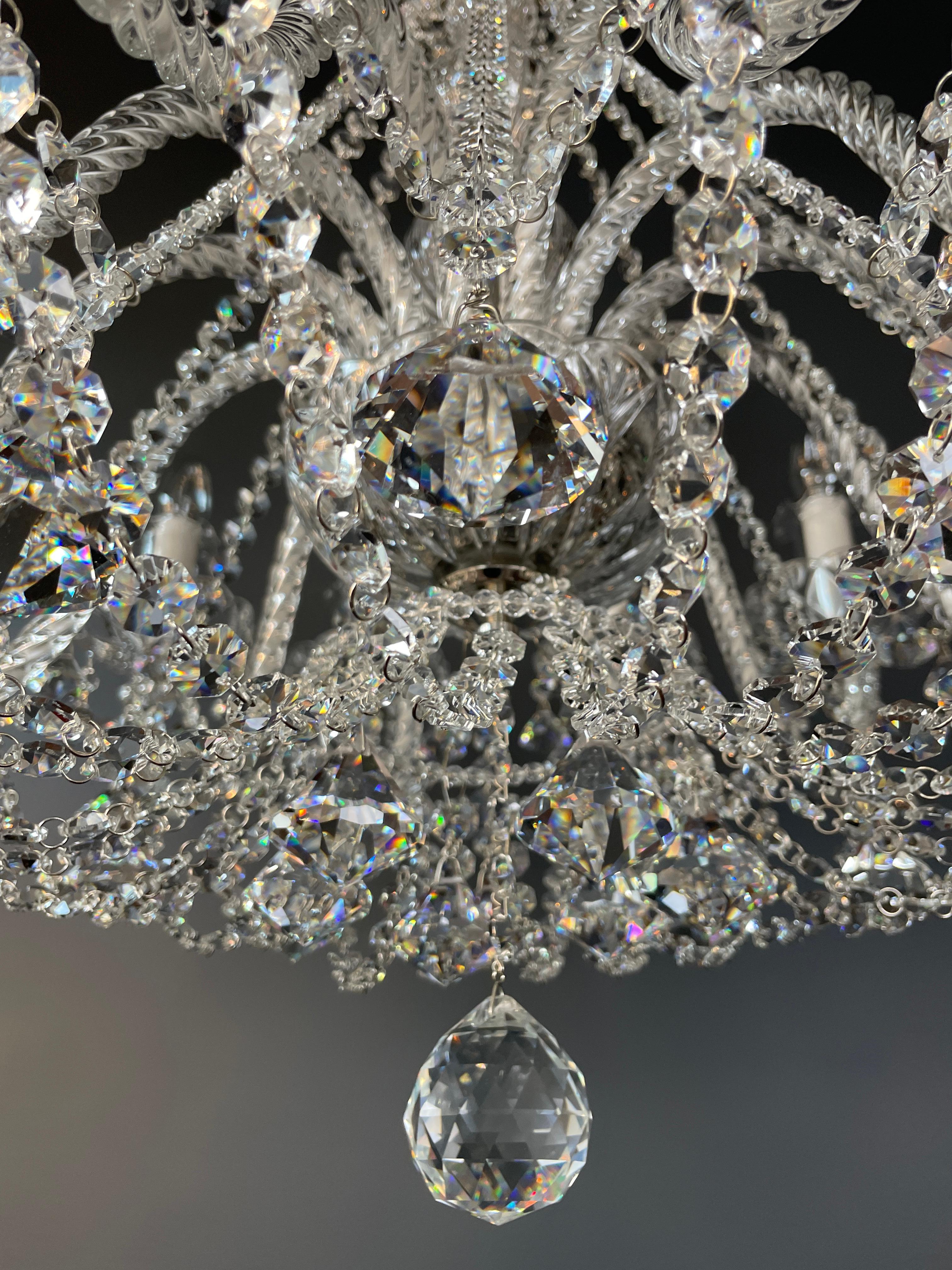 Bohemian Chandelier Art Nouveau Sparkling Crystals For Sale 5