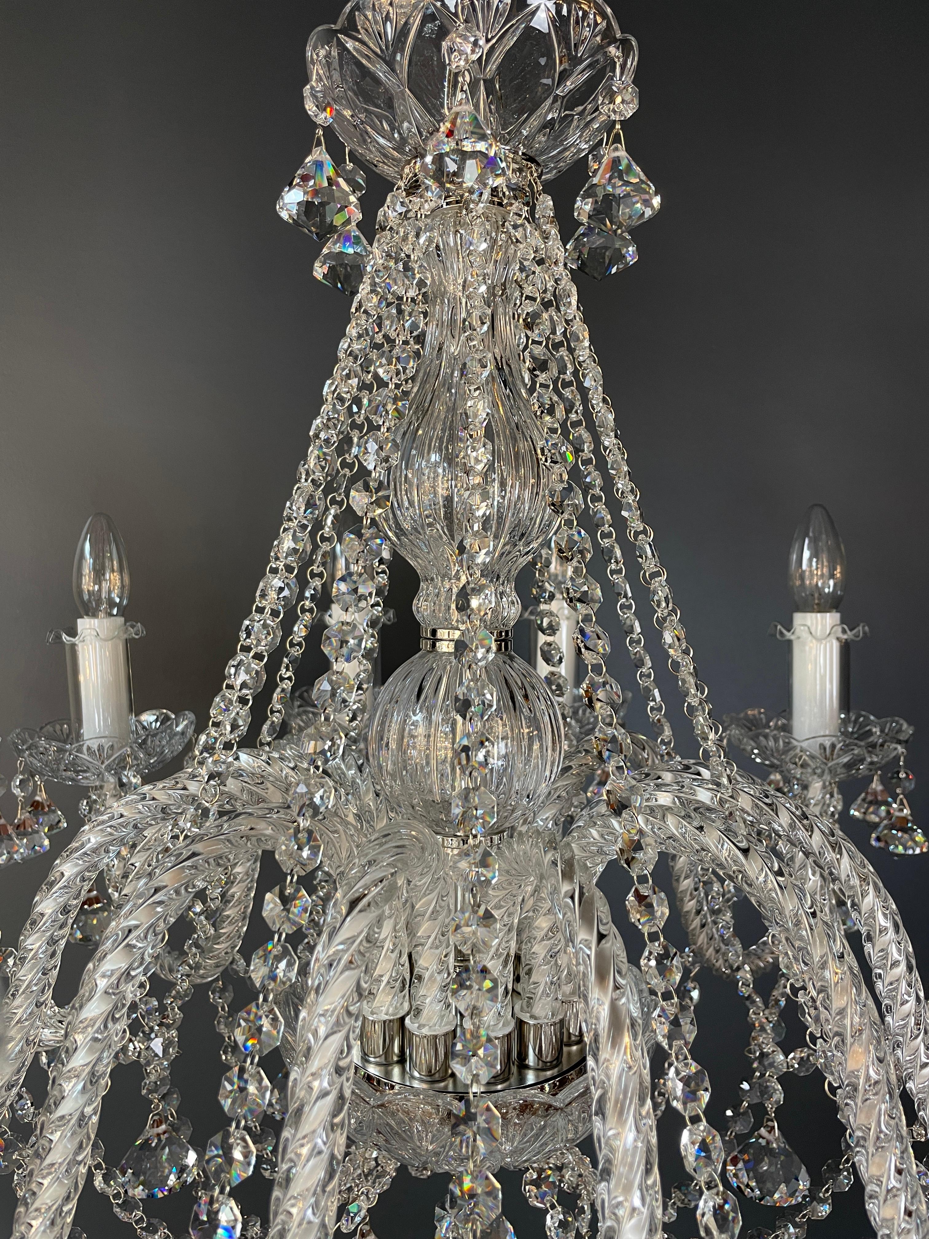 Bohemian Chandelier Art Nouveau Sparkling Crystals For Sale 6