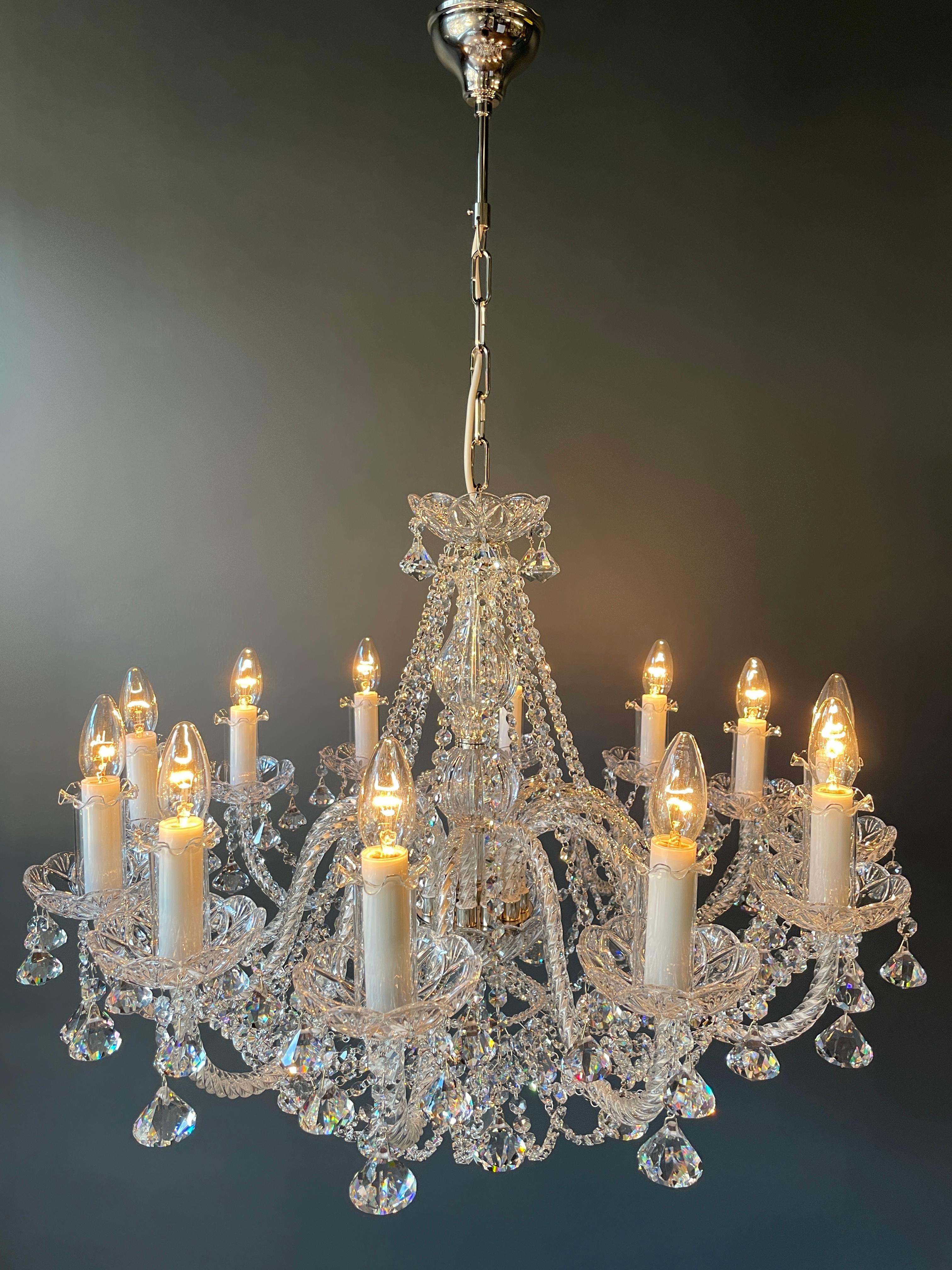 Bohemian Chandelier Art Nouveau Sparkling Crystals For Sale 1