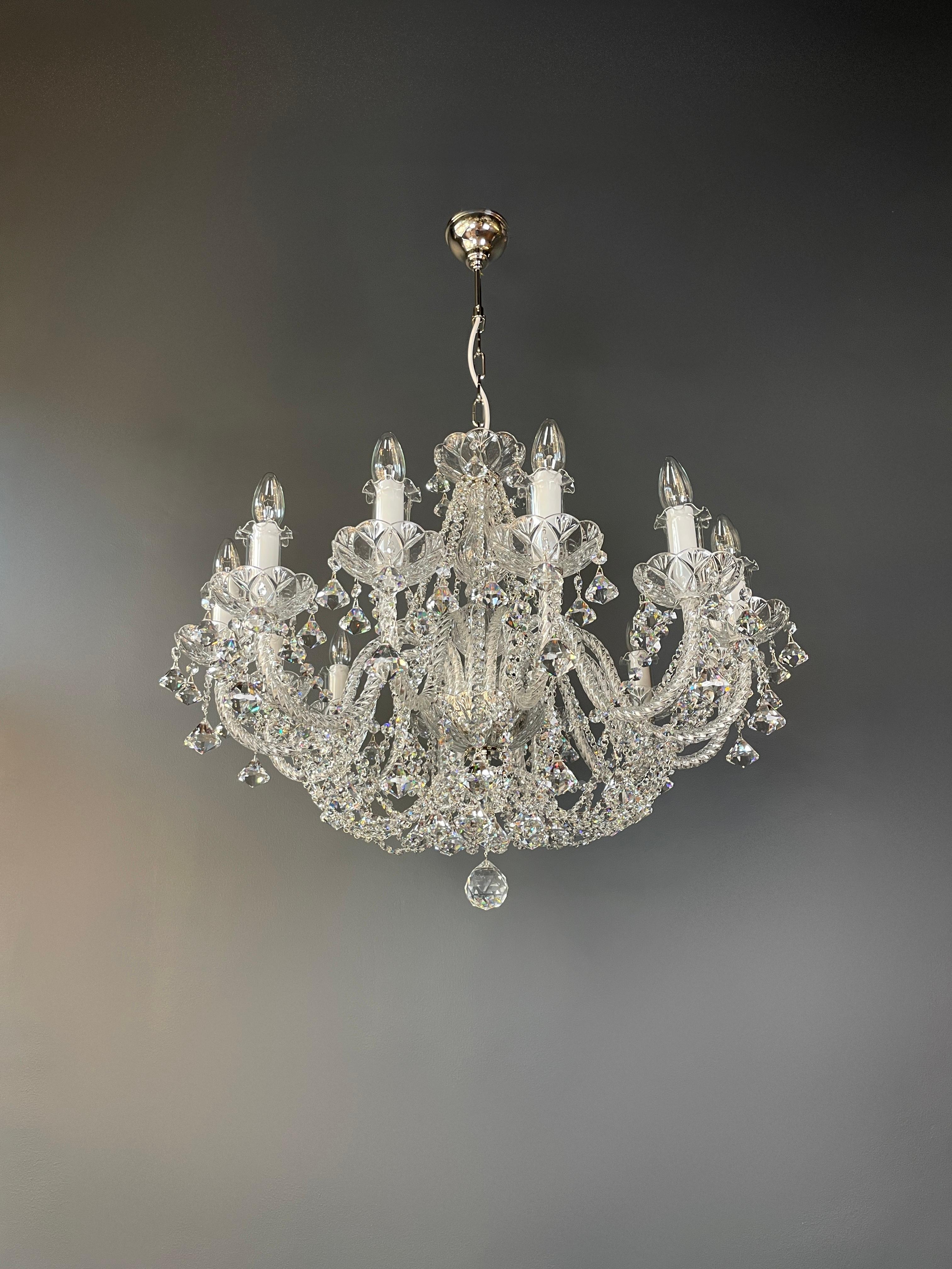 Bohemian Chandelier Art Nouveau Sparkling Crystals For Sale 2