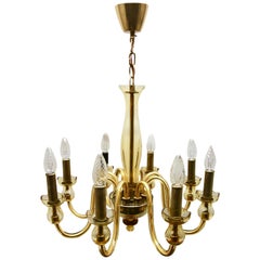 Bohemian Chandelier Handcrafted Amber Crystal Murano, 8 Light Arms