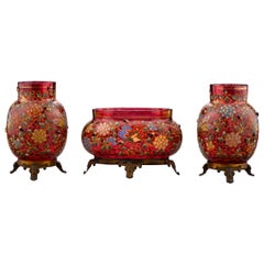 Bohemian Cranberry Glass Set by Moser