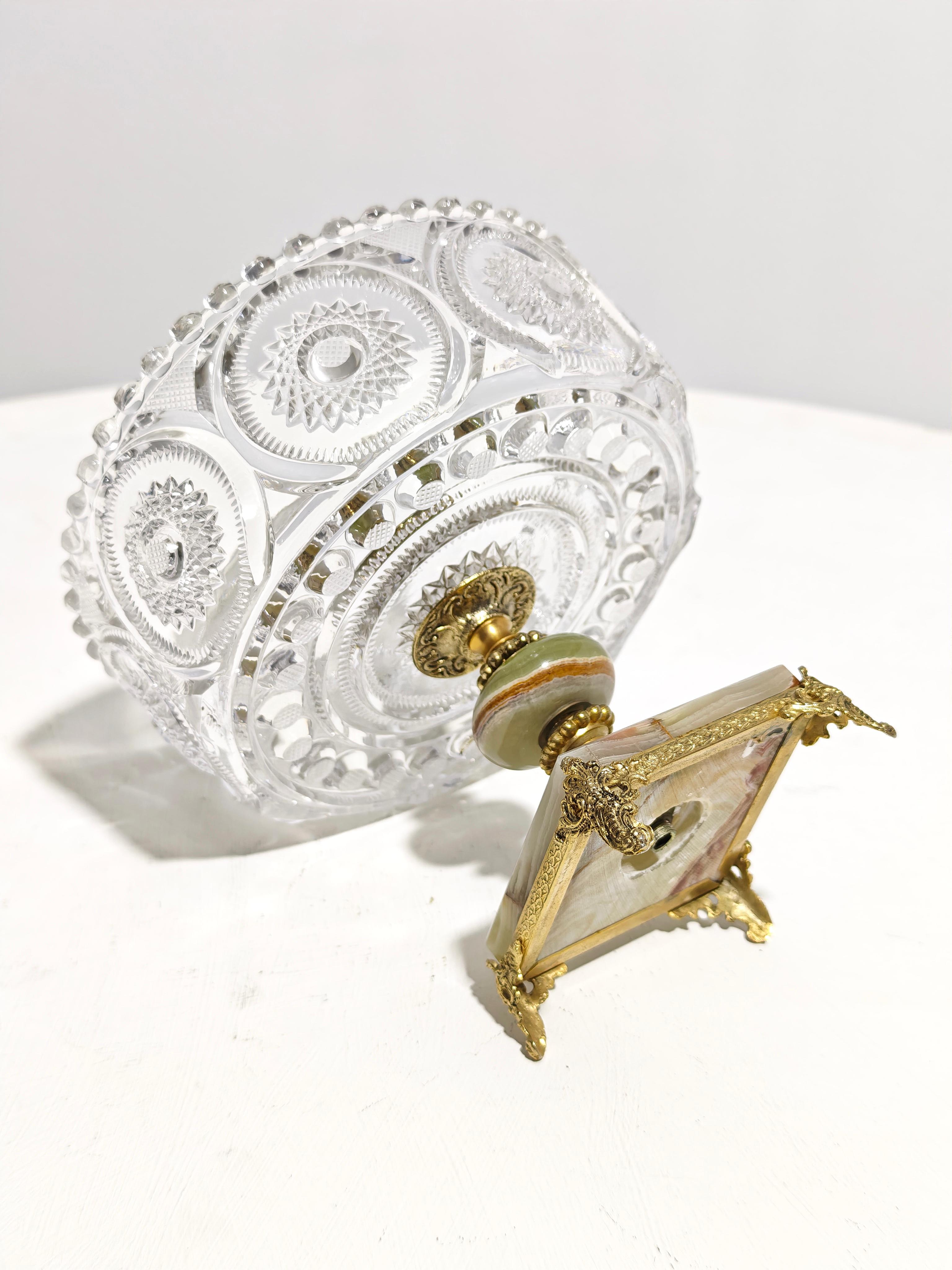 Bohemian Crystal and Onyx Centerpiece Mid-Century Production Germany 1950/60s For Sale 4