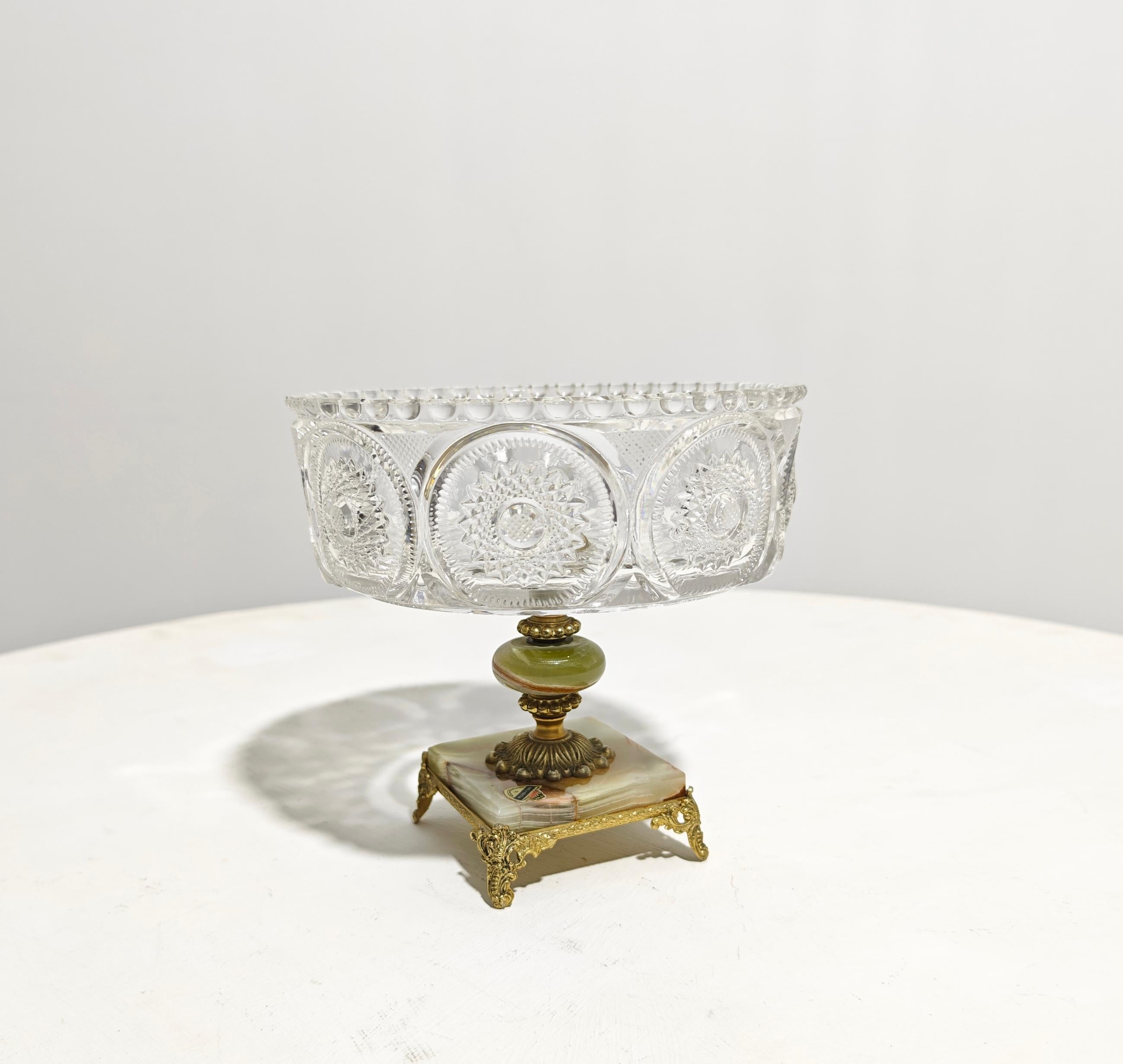 Bohemian Crystal and Onyx Centerpiece Mid-Century Production Germany 1950/60s For Sale 5