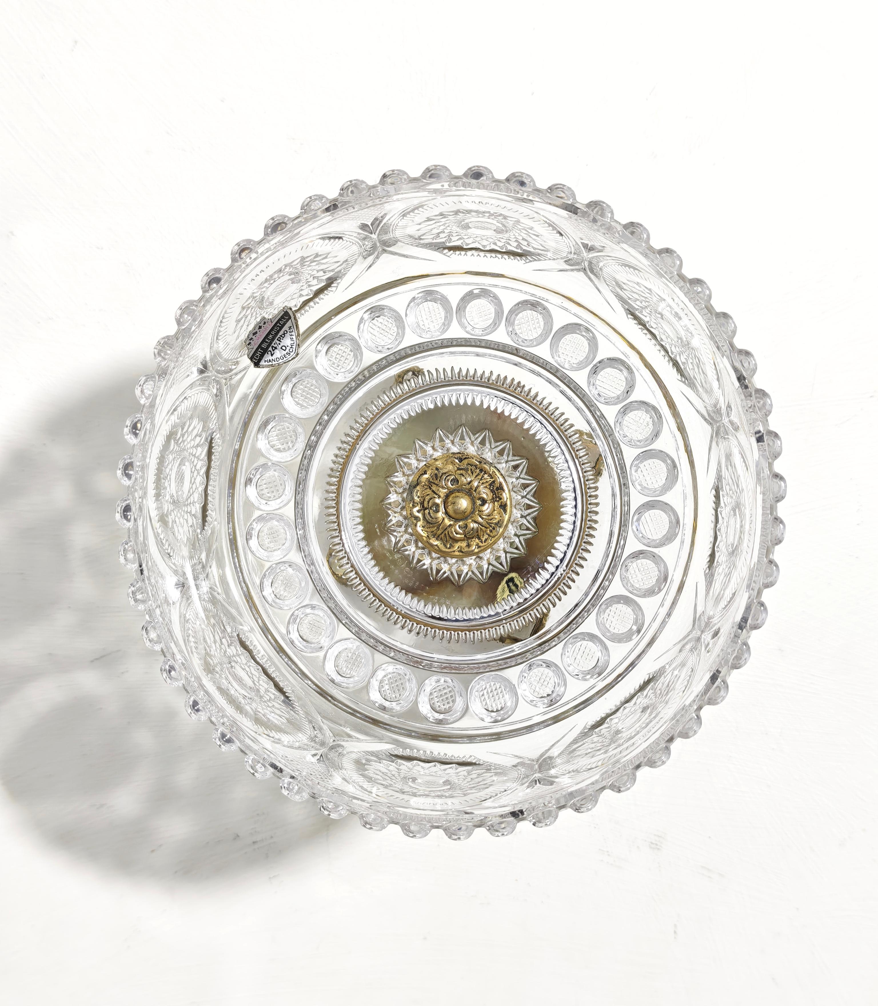 Bohemian Crystal and Onyx Centerpiece Mid-Century Production Germany 1950/60s In Good Condition For Sale In Palermo, IT
