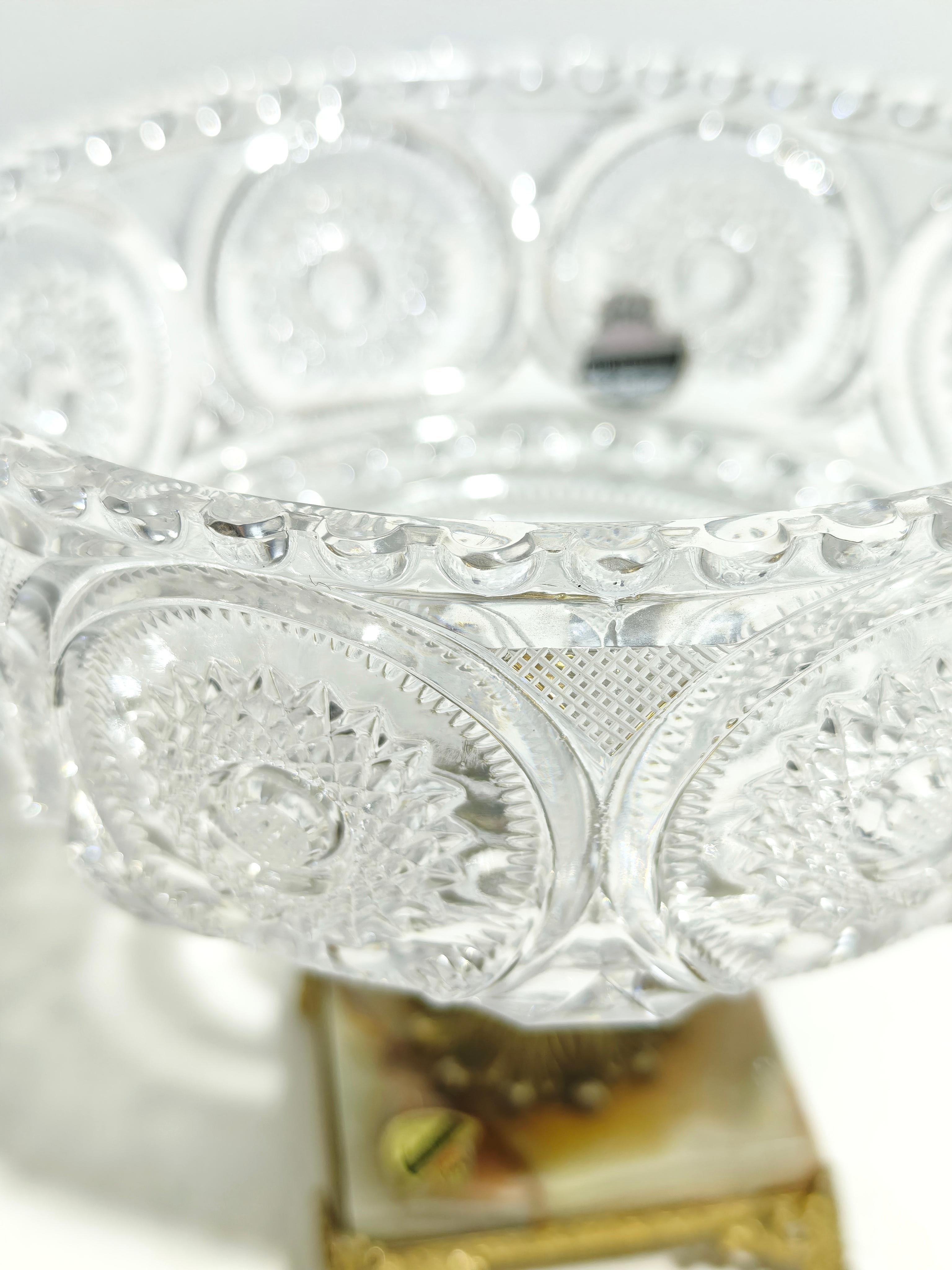 Bohemian Crystal and Onyx Centerpiece Mid-Century Production Germany 1950/60s For Sale 2