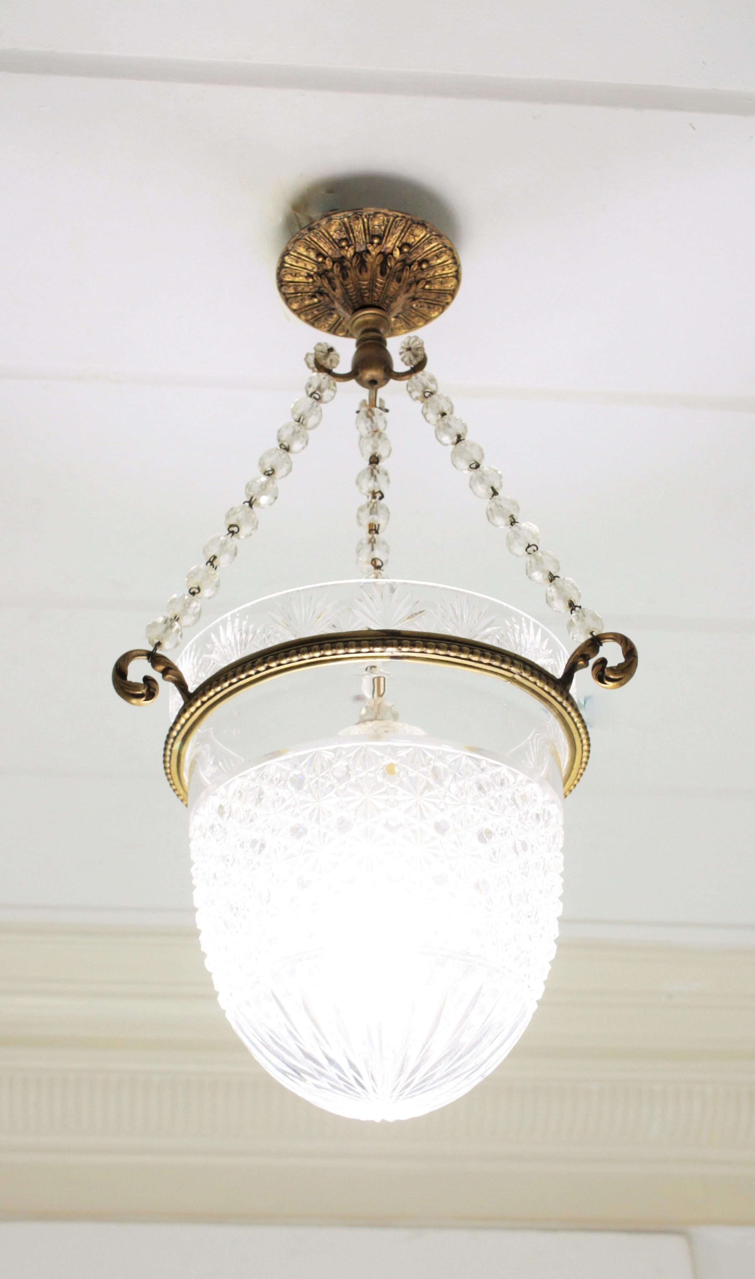 Lámpara Colgante o Farol de Cristal de Bohemia Imperio