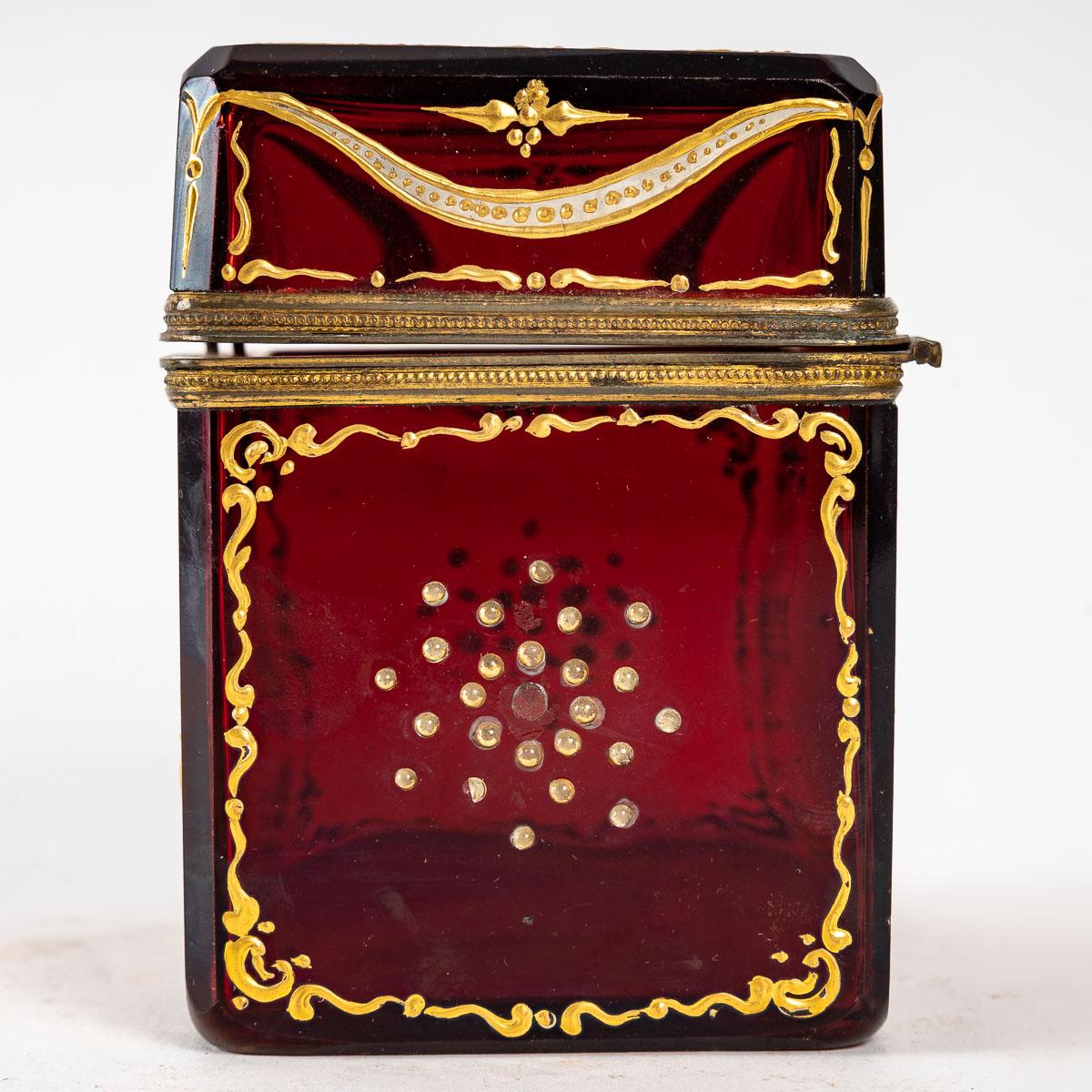 Napoléon III Boîte en cristal de Bohème, 19ème siècle en vente