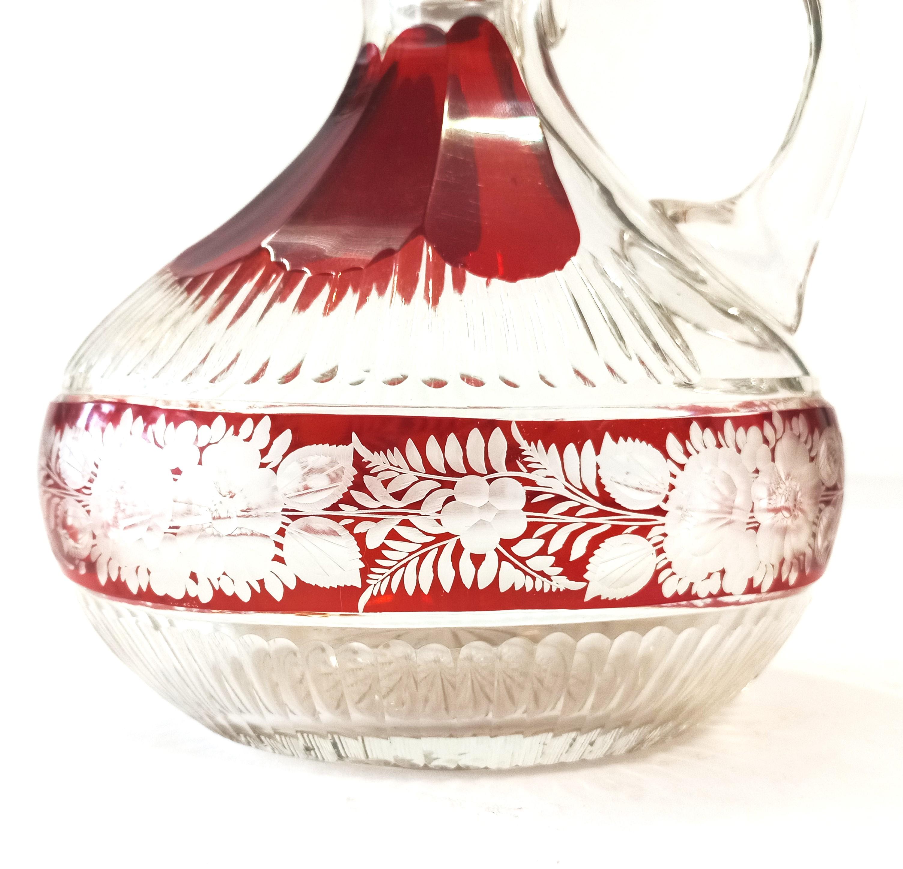 Bohemian crystal carafe In Good Condition For Sale In Vienna, AT