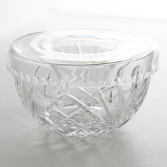 Bohemian Crystal Caviar Bowl Dish Chiller Server, circa 1980