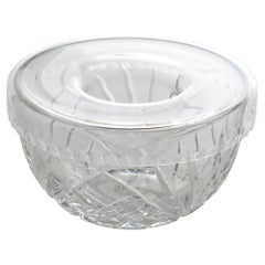 Bohemian Crystal Caviar Bowl Dish Chiller Server, circa 1980
