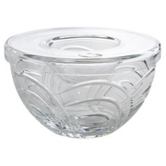 Bohemian Crystal Caviar Bowl Dish Chiller Server, circa 1980